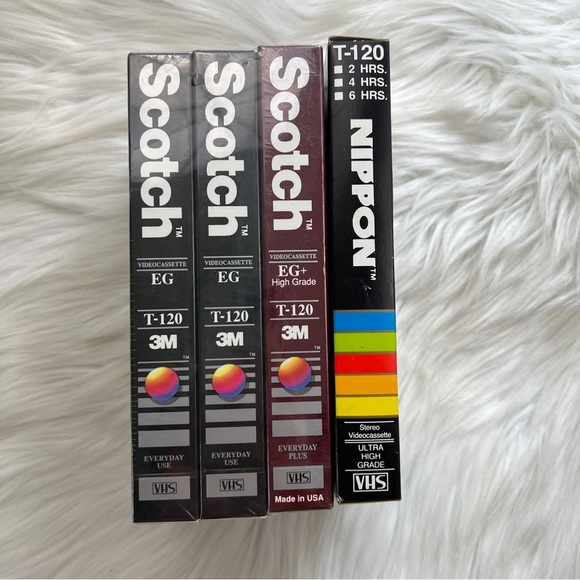Scotch 1 EG+ High Grade T-120 Blank VHS Videocassette 2 Standard 3 Pack NOS VTG - Picture 11 of 11